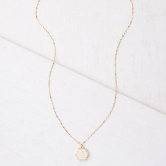 💙GLISTEN GEOMETRIC OPAL PENDANT NECKLACE - Picture 4 of 4